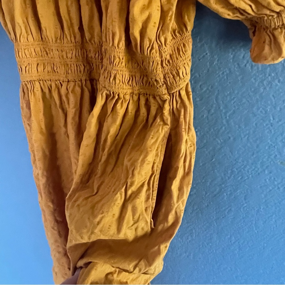 Yellow Universal Thread Midi Dress Large 12 14 Golden Fall Autumn EUC Pockets 🍂 - Picture 4 of 7